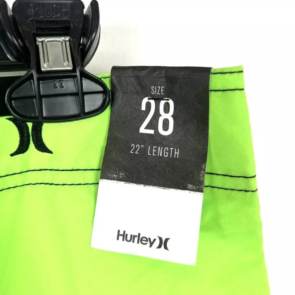 Hurley Men’s 22 Inch Neon Green Boardshorts Size 28
